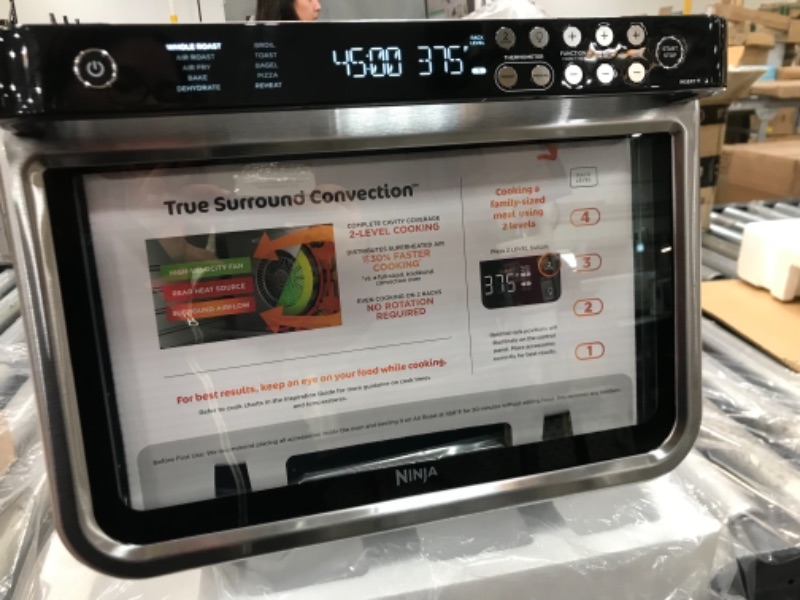 Photo 2 of Ninja DT251 Foodi 10-in-1 Smart XL Air Fry Oven, Bake, Broil, Toast, Air Fry, Air Roast, Digital Toaster, Smart Thermometer, True Surround Convection, includes Recipe Book, 1800 Watts, Steel Finish
