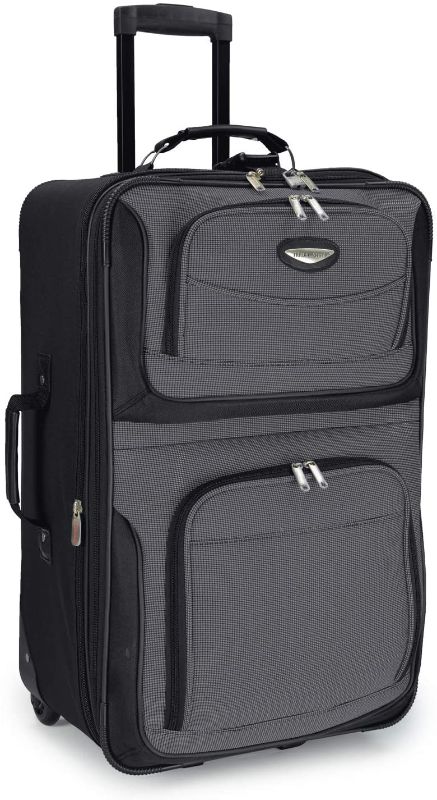 Photo 1 of Travel Select Amsterdam Expandable Rolling Upright Luggage, Gray, Checked-Medium 25-Inch
