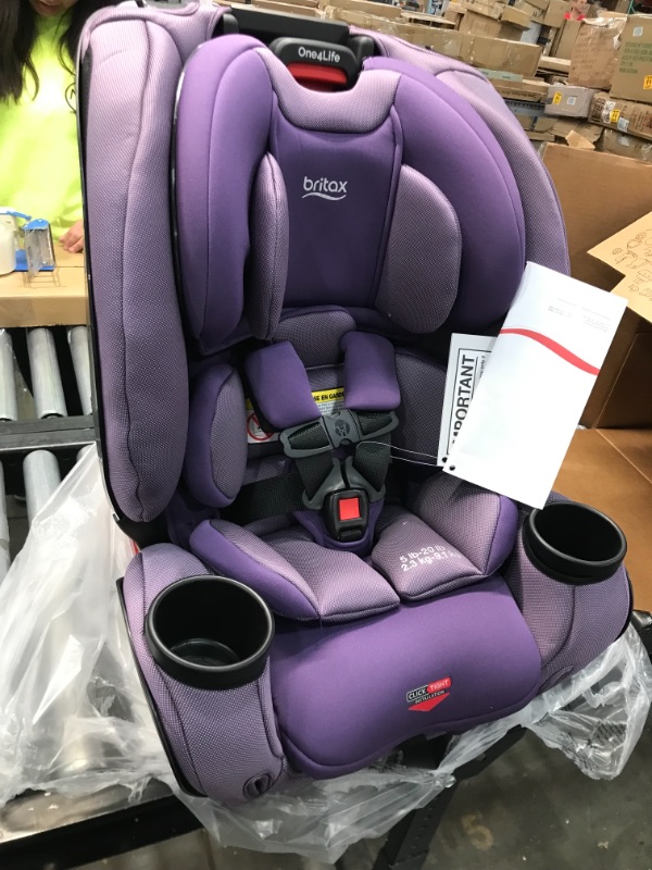 Photo 2 of Britax One4Life ClickTight All-in-One Car Seat – 10 Years of Use – Infant, Convertible, Booster – 5 to 120 Pounds - SafeWash Fabric, Plum
