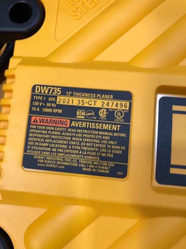 Photo 4 of DEWALT Thickness Planer, Two Speed, 13-Inch (DW735X)