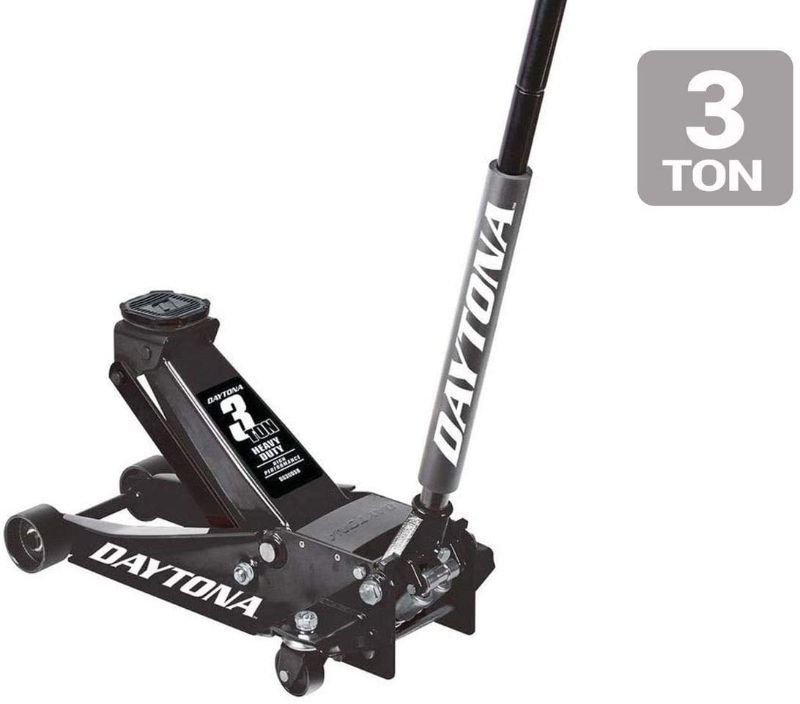 Photo 1 of 3 ton Steel Heavy Duty Floor Jack with Rapid Pump - Black
