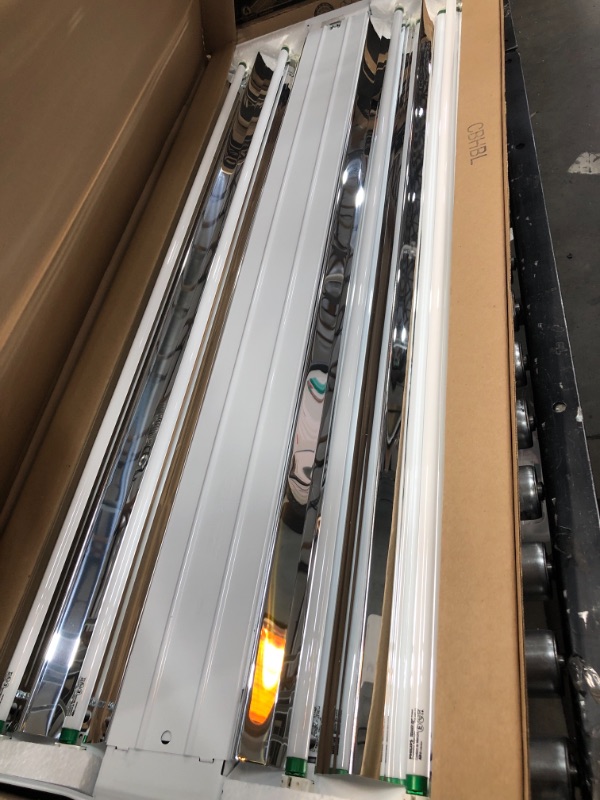 Photo 1 of 4-Light 2 ft. x 4 ft. White High Output Fluorescent High Bay