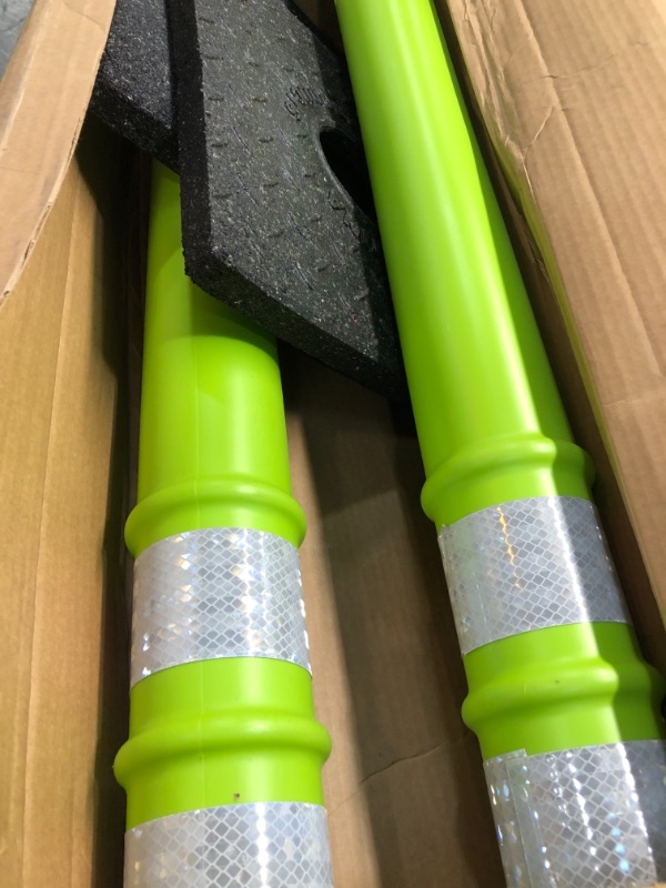 Photo 3 of  2 45" Delineator Posts with Removable 10lb Rubber Base, Reflective Collars - Lime Green