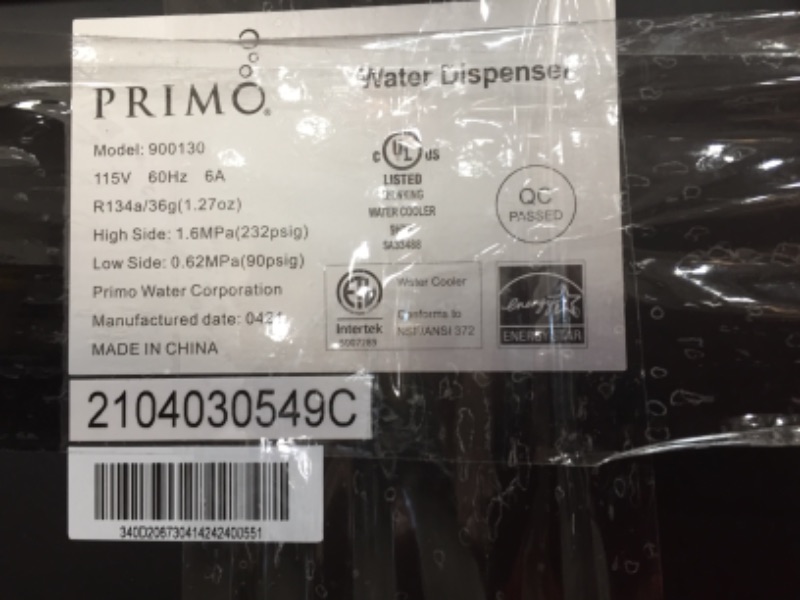 Photo 3 of ***SIMILAR TO STOCK PHOTO***USED, MINOR DENTS***
Primo - Easy Top Loading Water Dispenser - Black - Stainless Steel - 3 Spout - Instant Cold, Cool, and Hot Water - UL Certified and Energy Star
