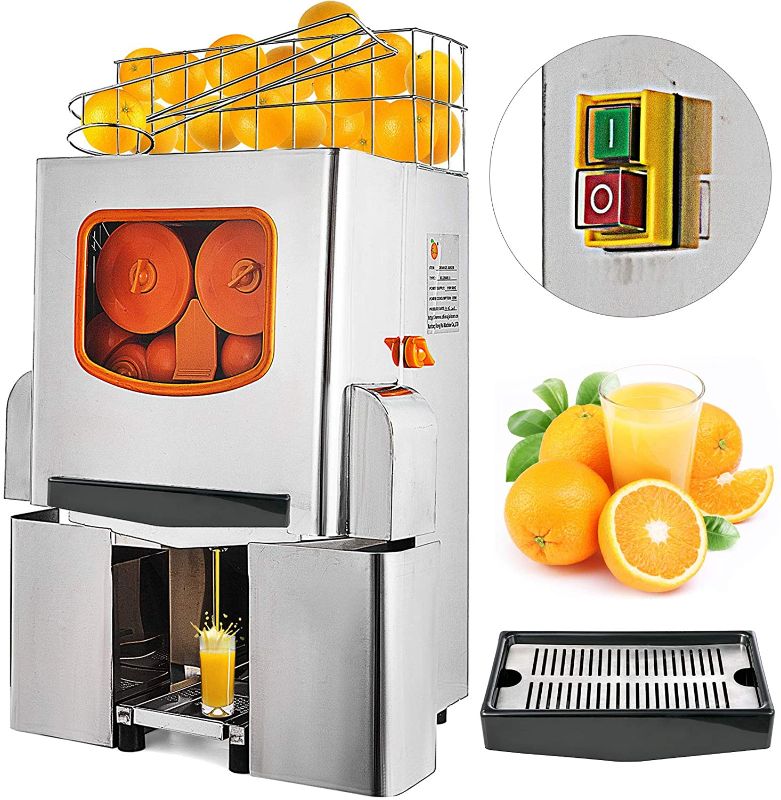 Photo 1 of ***USED, DOES NOT POWER UP WHEN PLUGGED INTO POWER OUTLET***MISSING PARTS***
VBENLEM 110V Commercial Orange Juicer Machine, With Pull-Out Filter Box, Electric Citrus Juice Squeezer, 22-30 Oranges Per Minute, Lemon Making Machine, 304 Stainless Steel Tank 