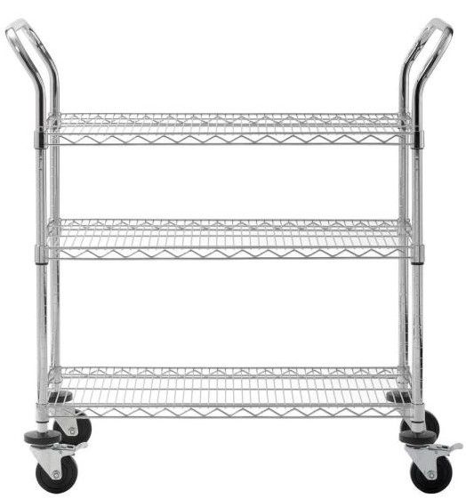 Photo 1 of **MISSING COMPONENTS, MISSING HARDWARE**
2Tier,  Chrome Wire Cart
