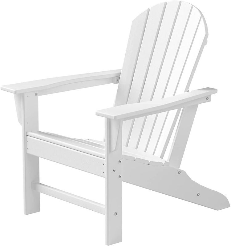 Photo 1 of ***MISSING HARDWARE, BACK REST IS BROKEN***
DAILYLIFE HDPE Adirondack Chair, Patio Outdoor Chairs, Plastic Resin Deck Chair, Painted Weather Resistant, for Deck, Garden, Backyard & Lawn Furniture, Fire Pit, Porch Seating (White)
