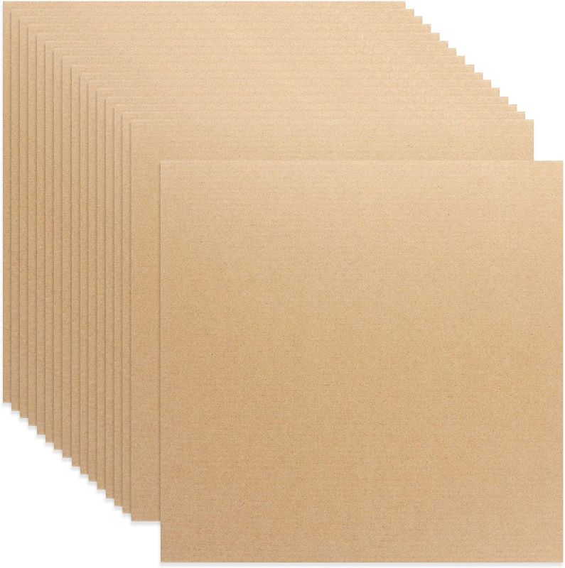 Photo 1 of 50 Packs 16 x 20" Corrugated Cardboard Sheets 1/8" Thick Flat Cardboard Filler Insert Sheet Kraft Brown Paper Card Board Sheets Pads for Packing, Mailing, Crafts (Squared Size)
