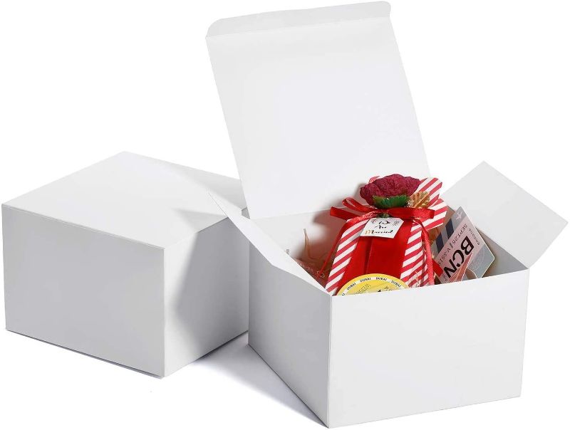 Photo 1 of **similar to stock photo**
White Gift Boxes 6x6x4 Gift Box w/Lid, 50 Pcs, Bridesmaid Proposal Box, Cupcake Boxes, Groomsmen Proposal Box, Godmother Proposal Gift Box, Birthday Gift Box, Party Favor, Christmas, Arts & Crafts
