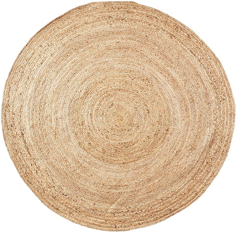 Photo 1 of **USED, THREAD IS COMING UNDONE **
nuLOOM Rigo Hand Woven Farmhouse Jute Area Rug, 6' Round, Natural
