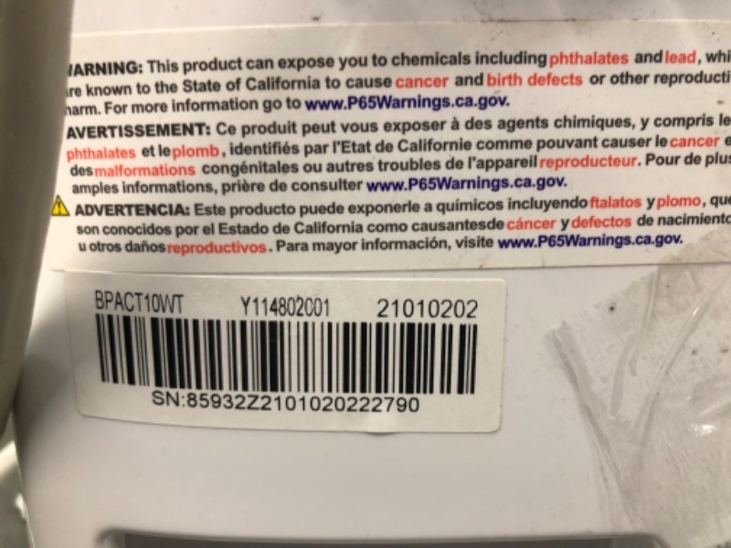 Photo 2 of **DAMAGE TO AC UNIT FRAME **
BLACK+DECKER BPACT10WT Portable Air Conditioner with Remote Control, 10,000 BTU, Cools Up to 250 Square Feet, White
