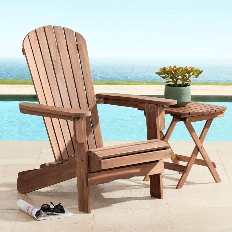 Photo 1 of **MISSING HARDWARE AND MISSING COMPONENTS**
Teal Island Designs Cape Cod Natural Wood Adirondack Chair
