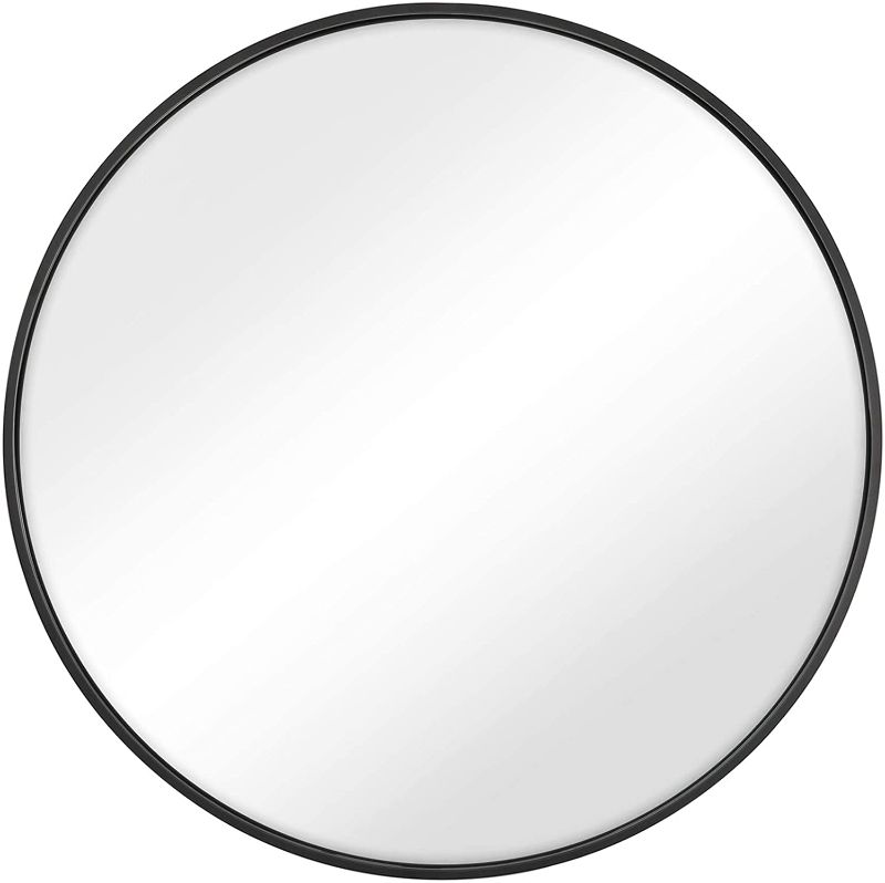 Photo 1 of 24" SONGMICS Round Wall Mirror, BLACK