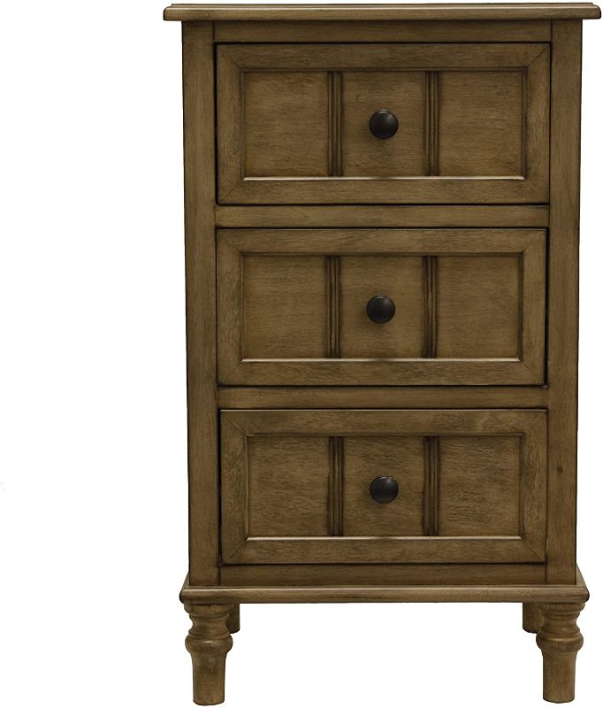 Photo 1 of 11.8 x 15.75 x 25"- Décor Therapy Simplify Three Drawer Accent Table, Sahara
