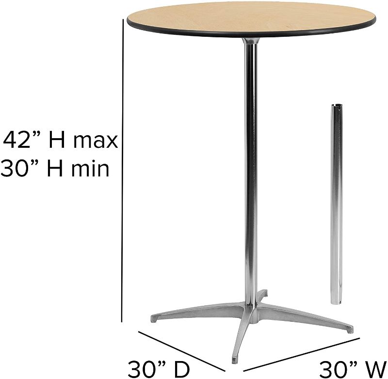 Photo 1 of Flash Furniture 30'' Round Wood Cocktail Table with 30'' and 42'' Columns, Natural