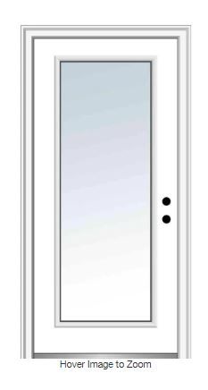 Photo 1 of 36 in. x 80 in. RIGHT-Hand Inswing Full Lite Clear Classic Primed Fiberglass Smooth Prehung Front Door