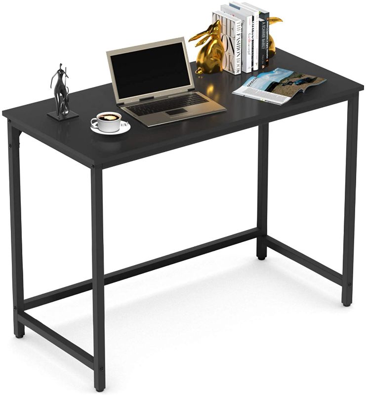 Photo 1 of WeeHom Small Computer Desk Study Writing Desk for Home Office Pc Notebook Table Workstation Stand 39 Inches Metal Leg Black
