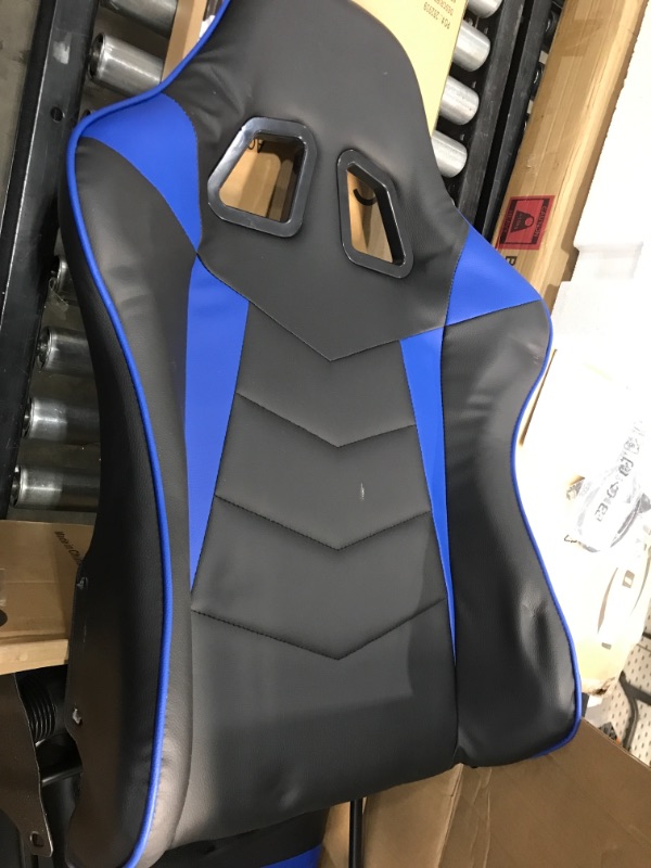 Photo 1 of BLACK AND BLUE RACING STYLE GAMING CHAIR// BASE IS BROKEN//USED ITEM