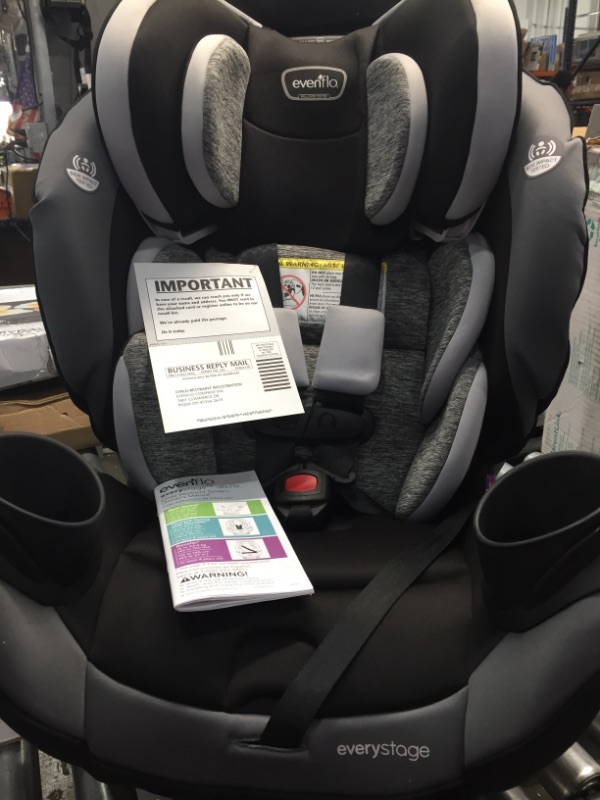 Photo 3 of Evenflo EveryStage DLX All-In-One Convertible Car Seat for Infants & Toddlers, Rear Facing, Forward Facing, Canyons Gray
