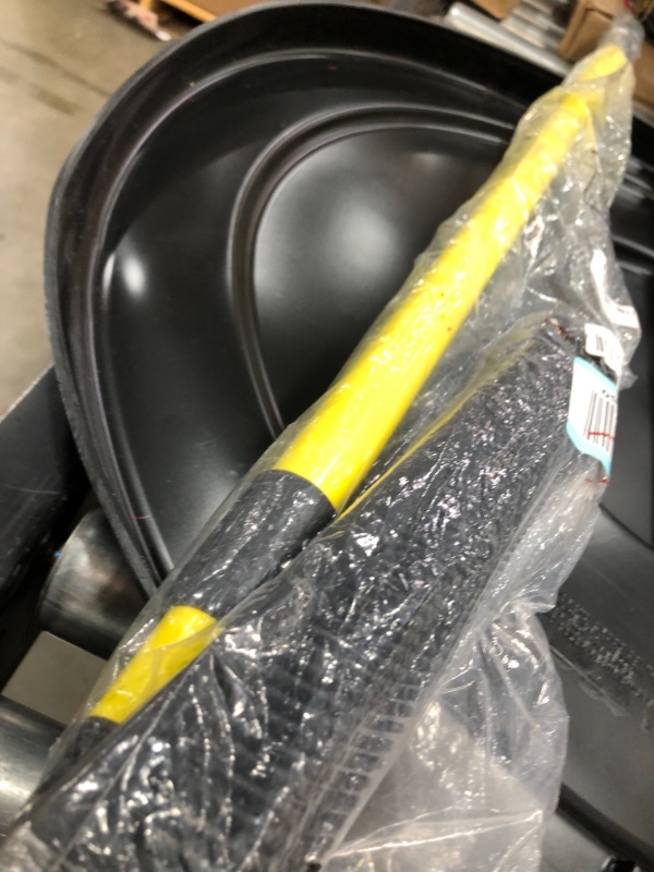 Photo 2 of **USED**RED BRUSH MISSING**
FURemover Broom, Pet Hair Removal Tool with Squeegee & Telescoping Handle That Extends from 3-5', Black & Yellow
