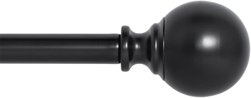 Photo 1 of **MISSING HARDWARE**
Ivilon Drapery Treatment Window Curtain Rod - Ball Style, 72 to 144 Inch. Color Black
