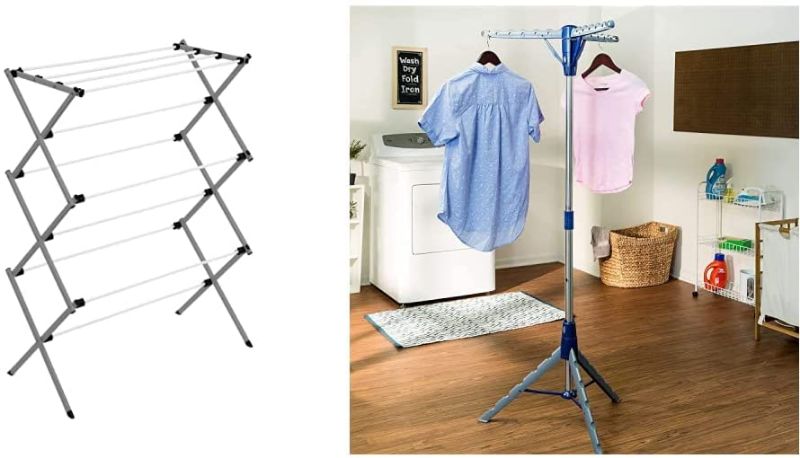Photo 1 of Honey-Can-Do Tripod Clothes Drying Rack, Blue, 30 lbs (DRY-02118) & Tripod Clothes Drying Rack, Blue

