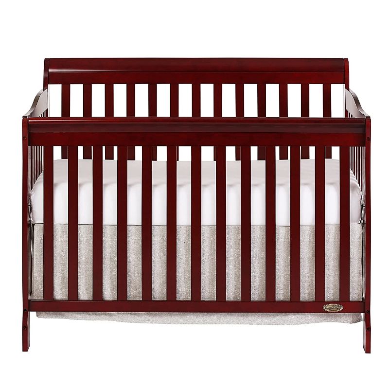 Photo 1 of Dream On Me Ashton 5-in-1 Convertible Crib in Cherry, Greenguard Gold Certified
