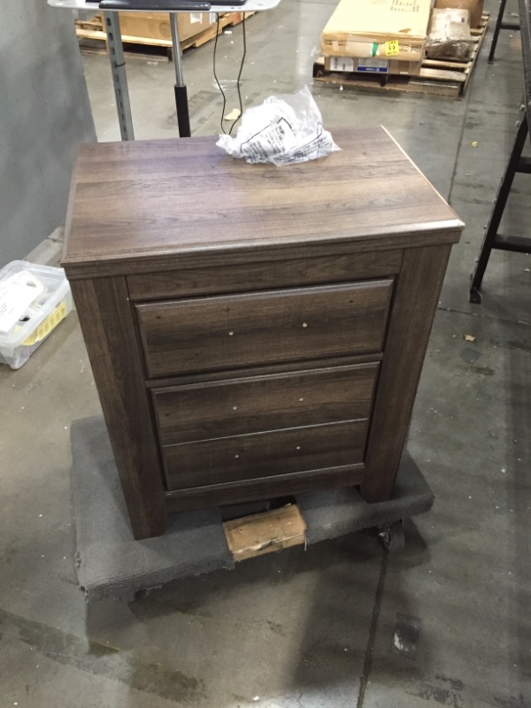 Photo 2 of Ashley Furniture Signature Design - Juararo Nightstand - 2 Drawer - Rectangular - Dark Brown