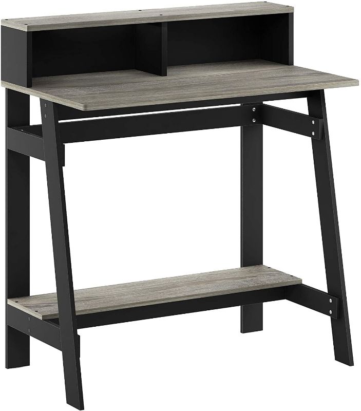 Photo 1 of Furinno Simplistic A Frame Computer Desk, Black/French Oak Grey, 31. 6 (W) x 35. 6 (H) x 16. 50 (D) Inches
