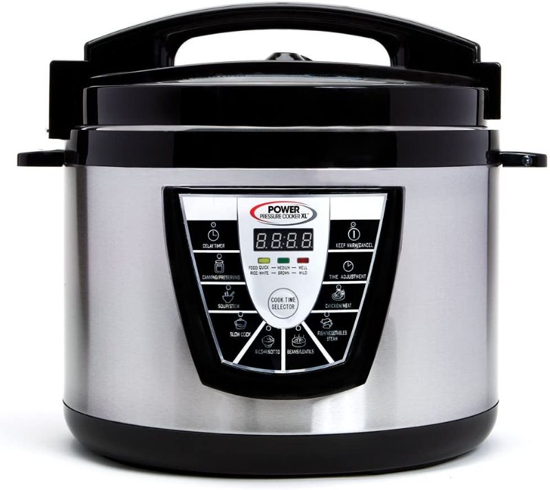 Photo 1 of Power Pressure Cooker XL XL 10-Quart Electric Pressure, Slow, Rice Cooker, Steamer & More, 7 One-Touch Programs, Silver
