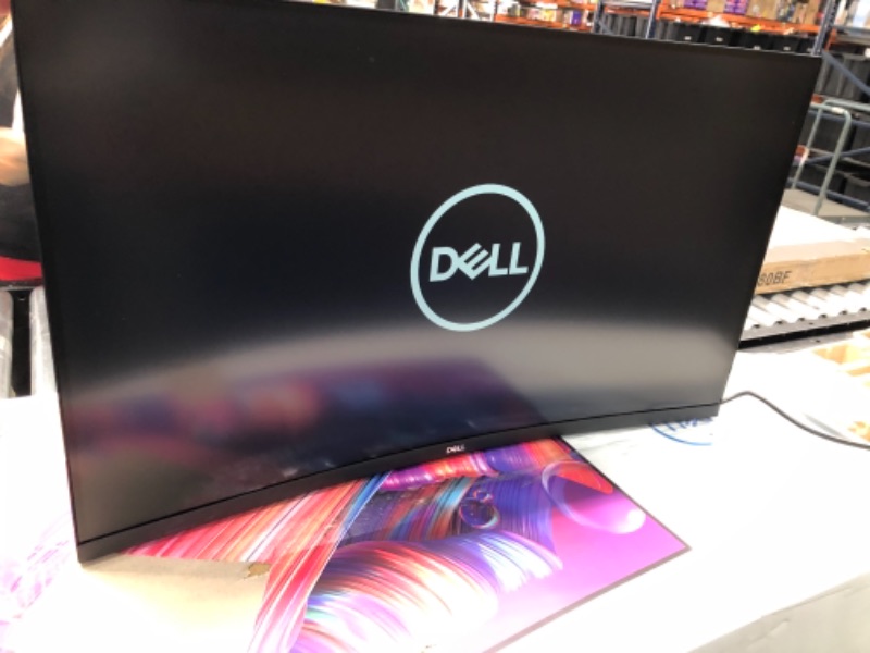 Photo 2 of Dell S3221QS 32 Inch Curved 4K UHD, VA Ultra-Thin Bezel Monitor, AMD FreeSync, HDMI, DisplayPort, Built in Speakers, VESA Certified, Silver, Latest Edition
