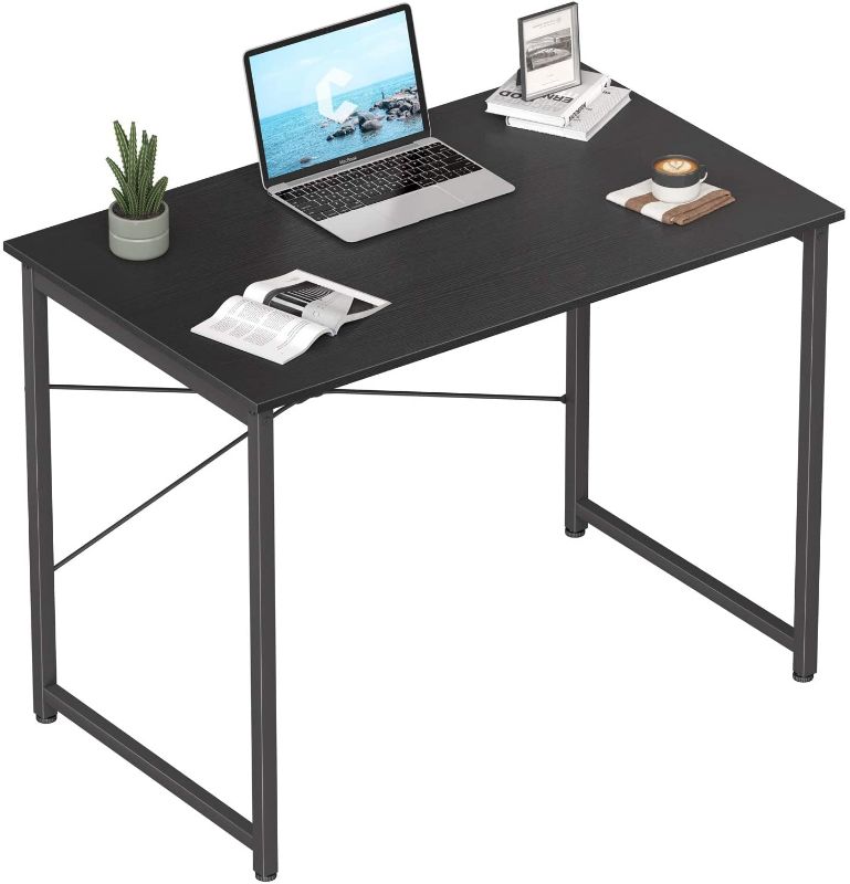 Photo 1 of Cubicubi Computer Desk 55" Home Office Laptop Desk Study Writing Table, Modern Simple Style, Black
