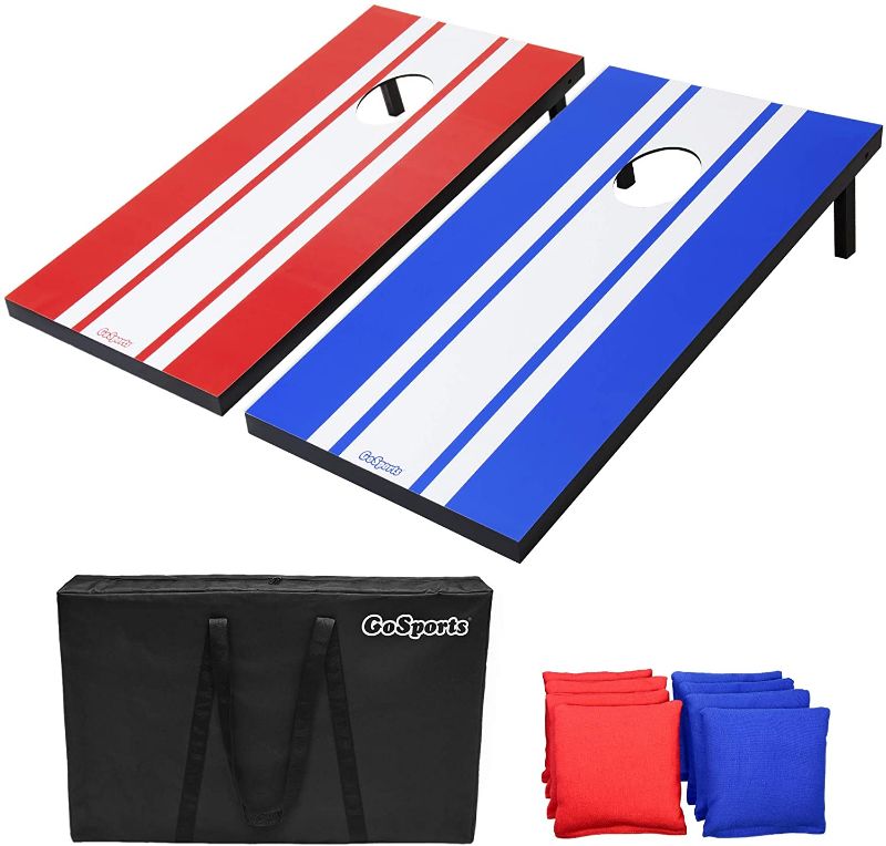 Photo 1 of **DAMAGED**
GoSports Classic Cornhole Set – Includes 8 Bean Bags, Travel Case and Game Rules
