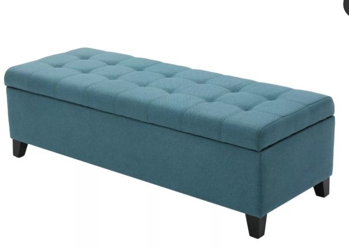 Photo 1 of **DIFFERENT COLOR COMPARE TO STOCK PHOTO**
Mission Storage Ottoman - Christopher Knight Home, GREEN
