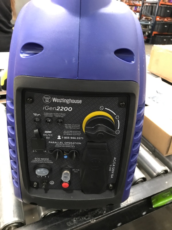 Photo 2 of ***PARTS ONLY*** Westinghouse Outdoor Power Equipment iGen2200 Super Quiet Portable Inverter Generator 1800 Rated & 2200 Peak Watts, Gas Powered, CARB Compliant
