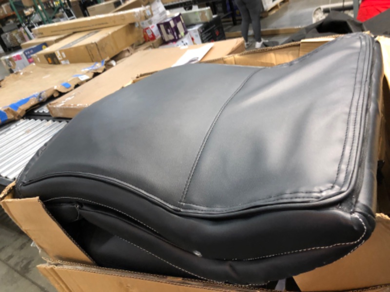 Photo 1 of Big and Tall Office Chair 500lbs Wide Seat Ergonomic PU Leather Desk Chair Adjustable Rolling Swivel Executive Computer Chair with Lumbar Support Headrest Task Office Chairs for Heavy People (Black)
