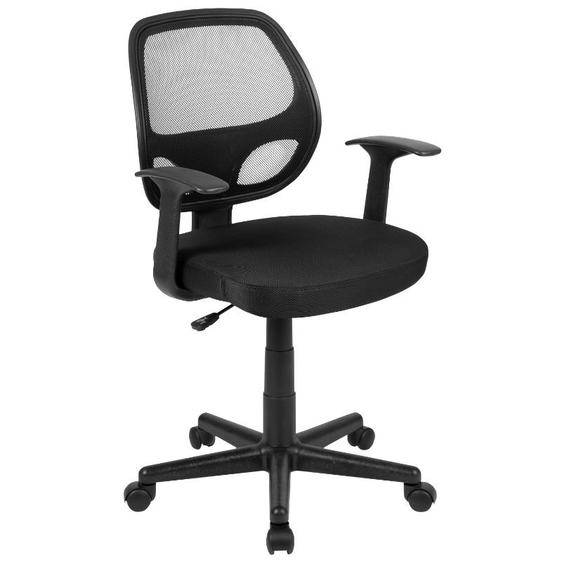 Photo 1 of Flash Furniture Fundamentals Mid Back Mesh Back Office Swivel Chair in Black
