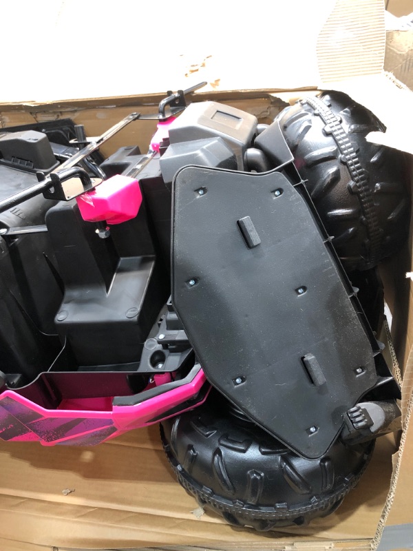 Photo 3 of **incomplete** Kid Trax Toddler UTV Electric Ride-On Toy, Kids 3-5 Years Old, 6 Volt Battery and Charger, Max Rider Weight 60 lbs, LED Headlights, Pink

