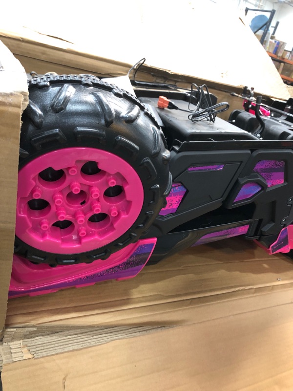 Photo 5 of **incomplete** Kid Trax Toddler UTV Electric Ride-On Toy, Kids 3-5 Years Old, 6 Volt Battery and Charger, Max Rider Weight 60 lbs, LED Headlights, Pink
