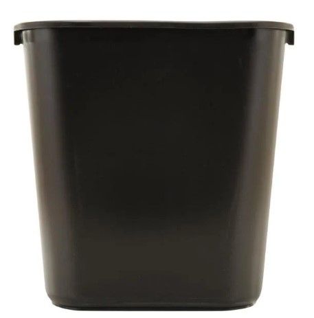 Photo 1 of 7 Gal. Black Rectangular Trash Can
