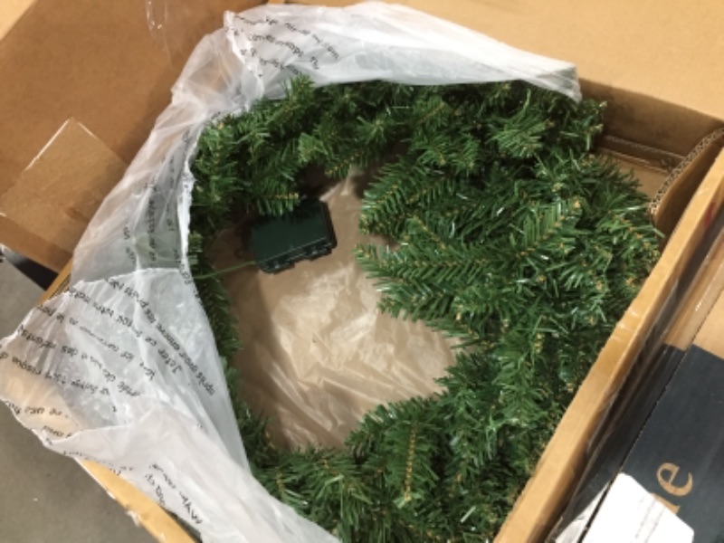 Photo 2 of Christopher Knight Home 307402 24" Norway Spruce Christmas Wreath w/50 Warm White LED Lights, Battery-Operated,