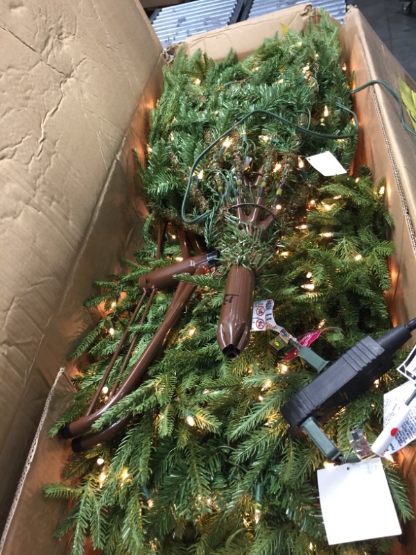 Photo 1 of National Tree Company Pre-Lit 'Feel Real' Artificial Full Christmas Tree, Green, Frasier Grande, White Lights, Includes Stand, 7.5 Feet
***LIKE NEW***