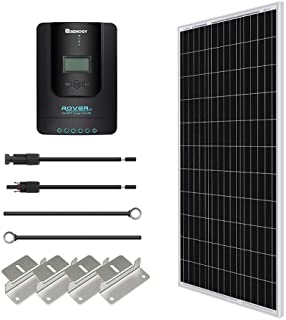 Photo 1 of Renogy 100W 12V Monocrystalline Solar P anel Starter Kit with 20A Rover MPPT Charge Controllerr/Mounting Z Brackets/Tray Cable/Adaptor Kit for RV Solar Charging , Boats, Off-Grid System
