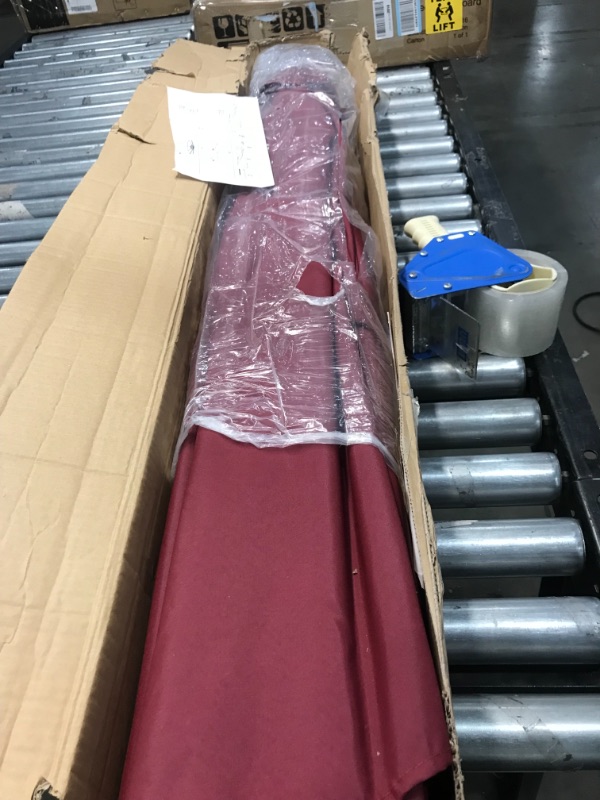 Photo 1 of 9FT Patio Umbrella Ourdoor Solar Umbrella Burgundy