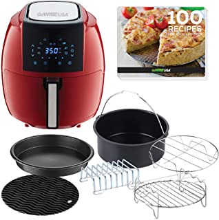 Photo 1 of GoWISE USA 8-in-1 Digital XL GWAC22005 5.8-Quart Air Fryer with Accessories, 6 Pcs, and 8 Cooking Presets+ 100 Recipes (Chili Red), QT
