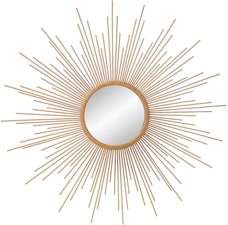 Photo 1 of 30" Gold Spoked Sunburst Wall Accent Mirror
