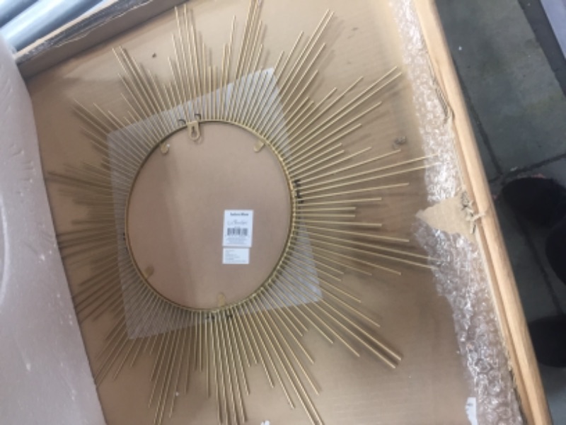 Photo 1 of 30" Gold Spoked Sunburst Wall Accent Mirror
