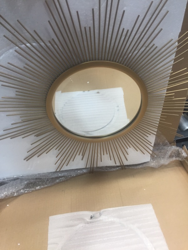 Photo 1 of 30" Gold Spoked Sunburst Wall Accent Mirror
