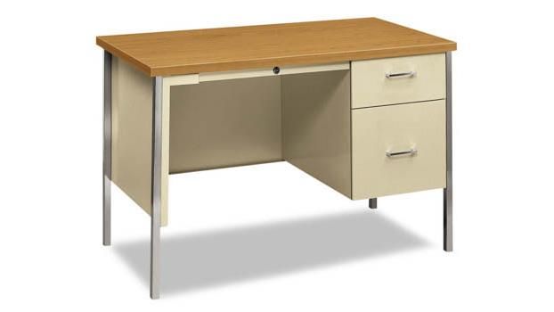 Photo 1 of **SIMILAR TO STOCK PHOTO***
Right Pedestal Desk by HON 4ft x 30in  ***VERY DENTED AND TOP IS BROKEN***