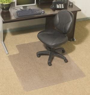 Photo 1 of Chair Mats for Carpeted Floors - 45" x 53" with Lip - Standard Thickness (1/7") - Clear - Beveled Edges
